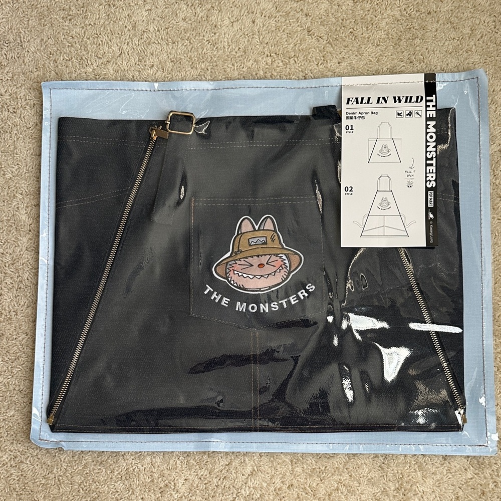The Monsters fall in wild denim apron bag